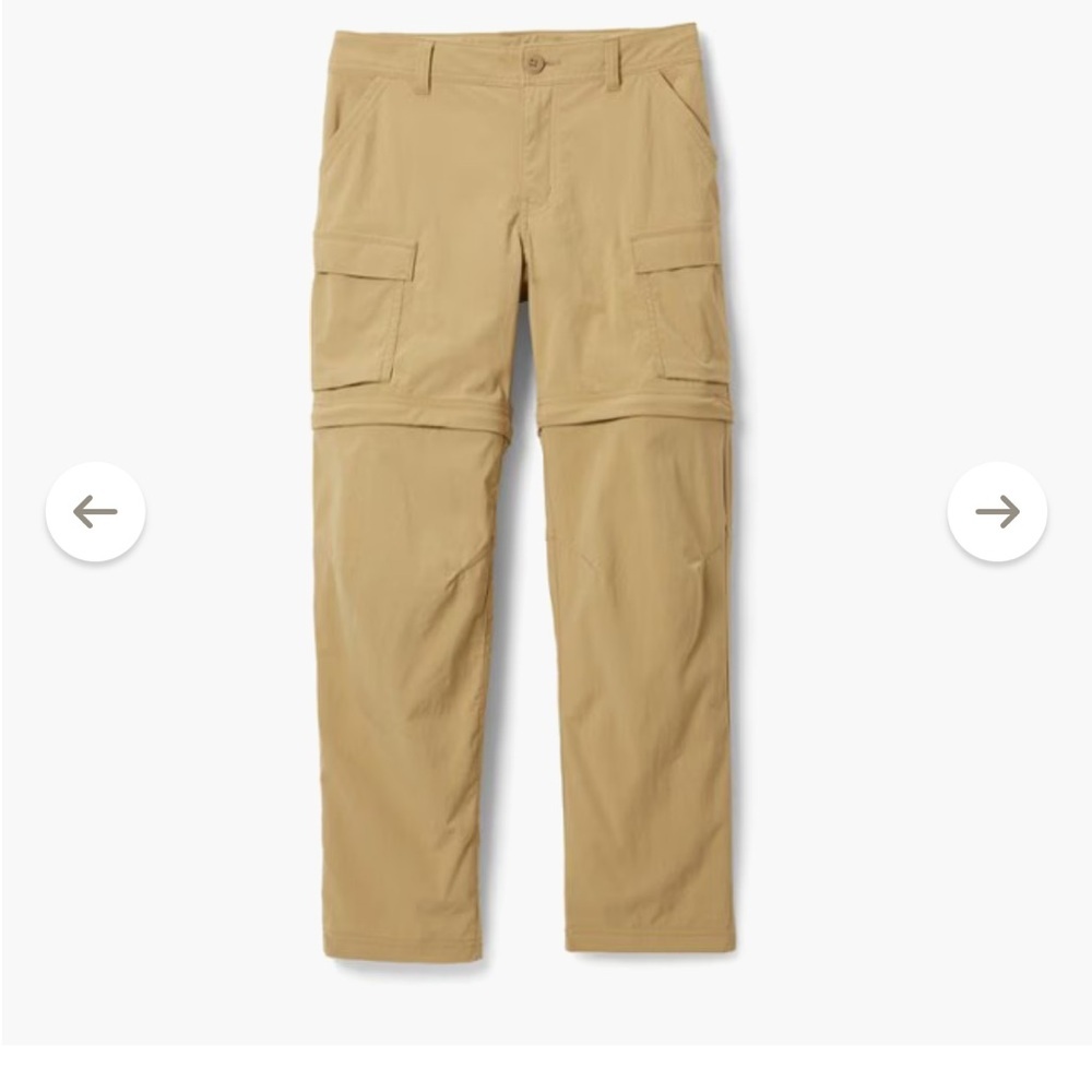 REI Co-op 
Sahara Convertible Pants - Kids Khaki Cargo Pants zip shorts 10/12